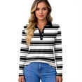 thumbnail image 5 of Women's Polo Shirt Long Sleeve Tops Collared Button Down Golf Tee Casual Spring Summer Work T Shirts Dark Gray L, 5 of 5