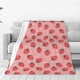 thumbnail image 1 of Fotbe Strawberries Manta de Franela Acolchonada con Estampado, Súper Suave y Esponjosa, Extra Grande para Sofá, Cama, Uso Todo el Año-60"x50", 1 of 7