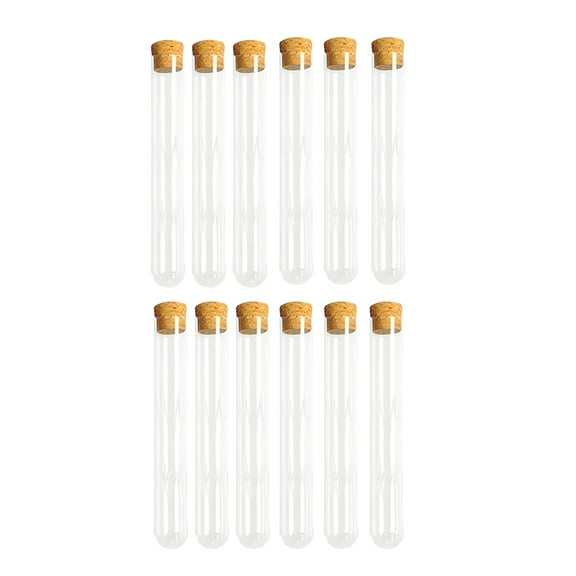 KALLORY 12Pcs Leak Proof Plastic Test Tubes for Powder Storage 15*0.3937*3.94in