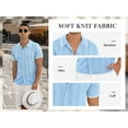 thumbnail image 5 of Iceglad Men's Casual Button Down Shirt Short Sleeve Vintage Clothes Knit Polo Shirts Summer Beach Shirts, 5 of 11