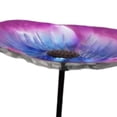 thumbnail image 4 of Lypsnake Outside Metal Flower Design Bird Baths With Stake, Gradient Color Glass Bowl Outdoor Garden Decor with Sturdy Metal Stake, Bird Feeder for Yard Patio Lawn Backyard Ornament & Garden Gift, 4 of 6