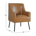 thumbnail image 3 of HomePop 20.9" Seat Height Modern Faux Leather Accent Chair in Carmel Brown, 3 of 5