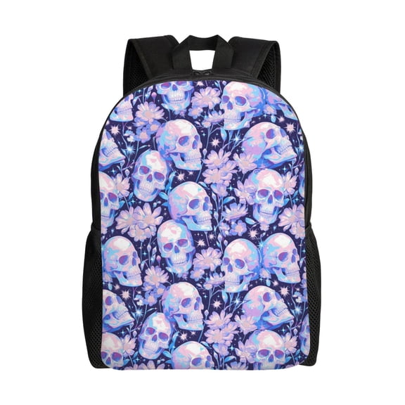 Fuzoiu Skull star crystal Print Laptop Backpack,Work Business Backpacks, Large Capacity Nurse Bag College Bookbag for School, Waterproof Casual Daypack for Travel
