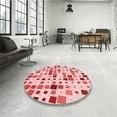 thumbnail image 4 of Ahgly Company Machine Washable Indoor Round Transitional Light Red Pink Area Rugs, 8' Round, 4 of 7