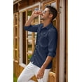 thumbnail image 5 of COOFANDY Men's Chambray Shirt Solid Oxford Shirt Long Sleeve Button Down Shirts, 5 of 8