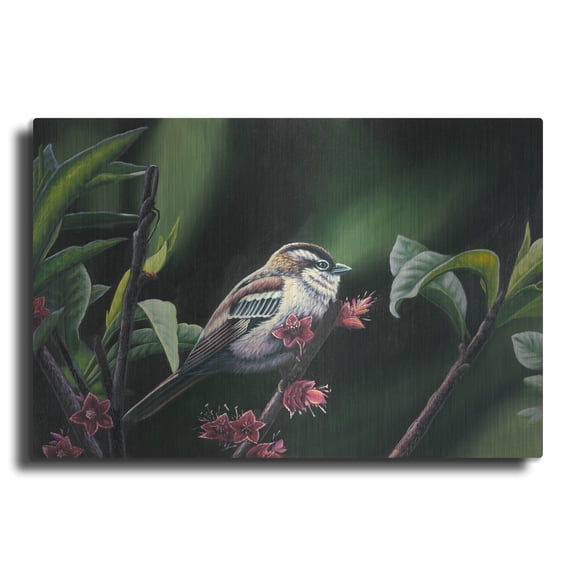 Luxe Metal Art 'Quiet Perch' by Patricia Feathers, Metal Wall Art, 16"x12"