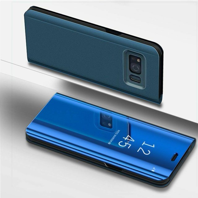 Samsung Galaxy S9 Plus Blue Smart Mirror View Clear Luxury Flip Stand Slim Case Cover
