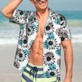 thumbnail image 5 of KLL Men's Hawaiian Shirt Short Sleeve Button Down Beach Shirts-Watercolor Sunflower, 5 of 5