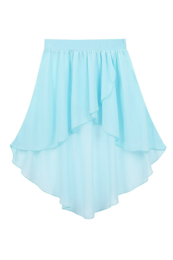 Little Girls Classic Chiffon Ballet Dance Skirt Basic Pull-On Wrap Mini Skirt
