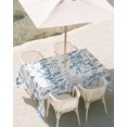 thumbnail image 3 of 54x80 Inch Outdoor Tablecloth with Umbrella Hole Zipper Rectangle Blue Grey Botanical Rectangular Tablecloths Outside Waterproof Spring Floral Summer Farmhouse Patio Table Cover for Picnic Party, 3 of 8