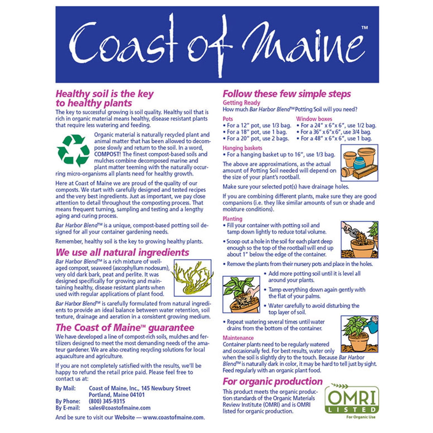 Coast of Maine Bar Harbor Blend Organic Potting Soil, 2 Cubic Feet (10 Pack)
