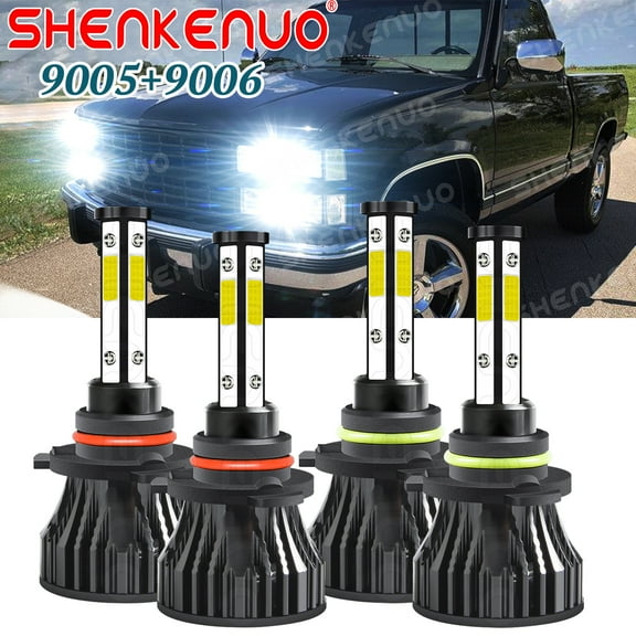 9005 9006 LED Headlight Lamps For 1994-1998 Chevy C10 C/K 1500 Tahoe Silverado
