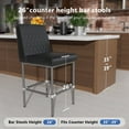 thumbnail image 6 of HomeZeer Counter Height Bar Stools Set of 4, 26" Industrial Kitchen Bar Stools with Back, 350lbs Modern Leather Barstools with Square Padded Seat and Painted Metal Frame for Kitchen Island, Black, 6 of 9