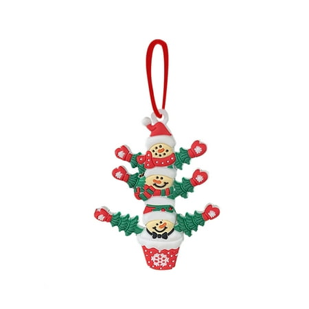 

Outfmvch christmas decorations home decor DIY Christmas Snowman Name Pendant Potted Family Christmas Tree Pendant