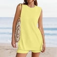 thumbnail image 2 of Zmoon Vêtements d'Été pour Femmes Temu Ample Décontracté Col Rond Débardeur Shorts Ensemble Tricoté Femme, 2 of 9