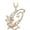 Rose, variant on 14K White Gold Finish Round Cut White Diamond 925 Sterling Silver Diamond Cute Elf Angele With Q Initial Letter Pendant Necklace for Women