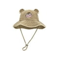 thumbnail image 4 of RUISINERY Fashionable Bear Ear Bucket Hat for Various Head Size Spring Windproof Fisherman Hat Distressed Hat for Everyday Wear, 4 of 6