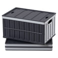 thumbnail image 1 of KFFKFF Plastic Collapsible Storage Bins with Lids, 65L 3 Packs, Stackable Folding Storage Crates with Handles, Holds 84 lbs Per Bin, Heavy Duty Containers, 1 of 9