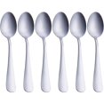 thumbnail image 1 of Nvzi Juego de tetera mate, juego de 6 piezas, acero inoxidable satinado pulido, cuchara de postre de metal de 17 cm, cubiertos., 1 of 5