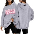 thumbnail image 2 of Mode Décontractée pour Femmes à Manches Longues 2025 Sweat à Capuche Imprimé Chiffres Tunique Française Grande Taille Robe Décontractée Haut Décontracté Sweat à Capuche à Fermeture à Glissière pour Femmes Hiver, 2 of 3