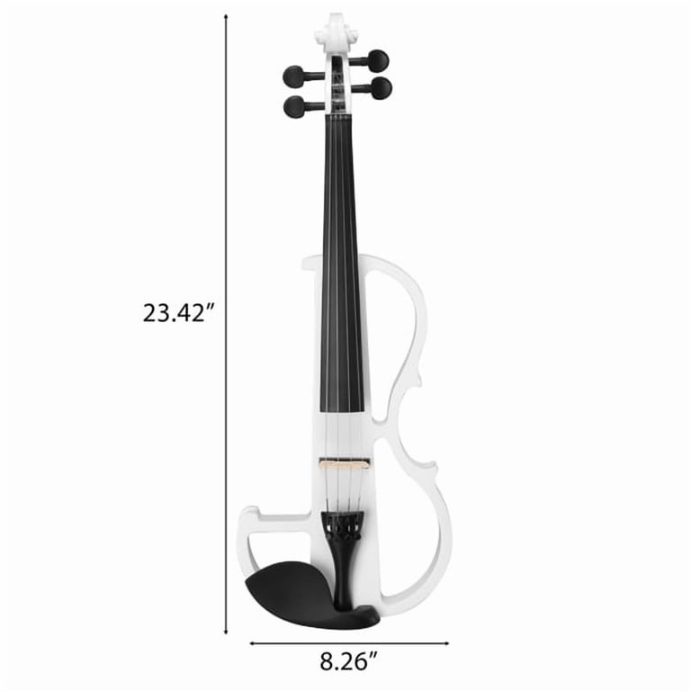 Full Size 4/4 Bunnel Edge Electric Silent Violin Set - White
