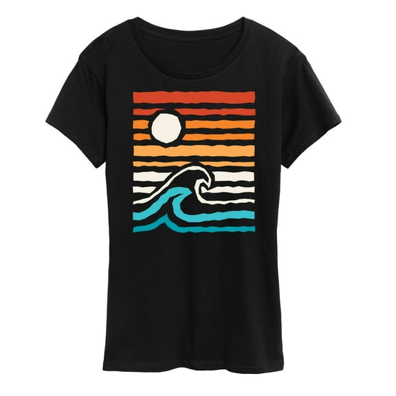 Instant Message - Striped Sunset - Women's Short Sleeve Graphic T-Shirt