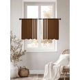 thumbnail image 4 of Brown White Stripe Semi Sheer Curtains 54 Inch Length 2 Panels Set, Modern Rustic Vertical Striped Sheer Kitchen Curtain Privacy Voile Window Curtain for Living Room Bedroom Rod Pocket Drapes, 4 of 7