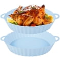 thumbnail image 2 of 2pcs Air Friteuse Silicone Pot Réutilisable Air Friteuse Silicone Doublure Résistant à la Chaleur Panier de Friteuse avec Poignée Plaque de Cuisson en Silicone Poêle à Frire Accessoires pour Four à Micro-Ondes, 2 of 11
