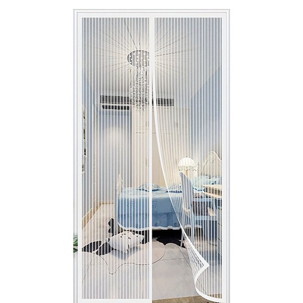 Cortina La Puerta Pantalla Magnética Red Mosquito Auto Sellado (140x240cm) Blanco