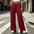 thumbnail image 6 of BUIGTTKLOP Womens Sweatpants Fleece Lined Wide Leg Sweat Pants Cotton Elastic Waisted Trousers with Pockets, 6 of 8