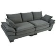 thumbnail image 3 of Harper & Bright Designs Corduroy Loveseat Couch for Small Spaces, Modern 2 Seater Curved Sofa with 2 Decorative Throw Pillows for Living Room Apartment, Gray, 3 of 17