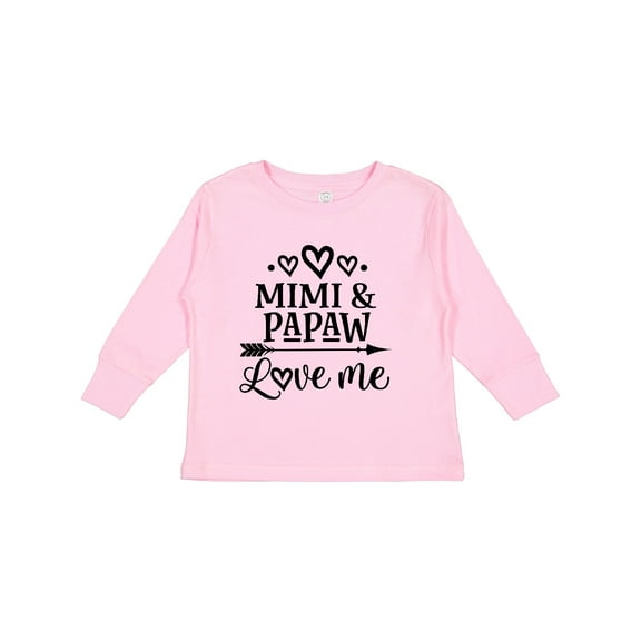 Inktastic Mimi and Papaw Love Me Boys or Girls Long Sleeve Toddler T-Shirt