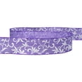 thumbnail image 6 of Northlight Textured Floral Vine Wired Craft Ribbon - 2.5" x 10 Yards - Purple and White, 6 of 9