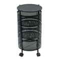 thumbnail image 2 of TidBay Kitchen Storage Cart, 5 Tier Circular Rotating Basket, Large Storage Rack with 360 Degree Wheels, Fruit Vegetable Metal Wire Shelf with Top Lid for Living Room, Office, Black, 2 of 8