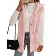 thumbnail image 3 of Chaleco Informal con Capucha de de Doble Cara para Mujer, Otoño-Invierno, Informal, Extragrande, Cálido, con Botones. Rosa M, 3 of 8