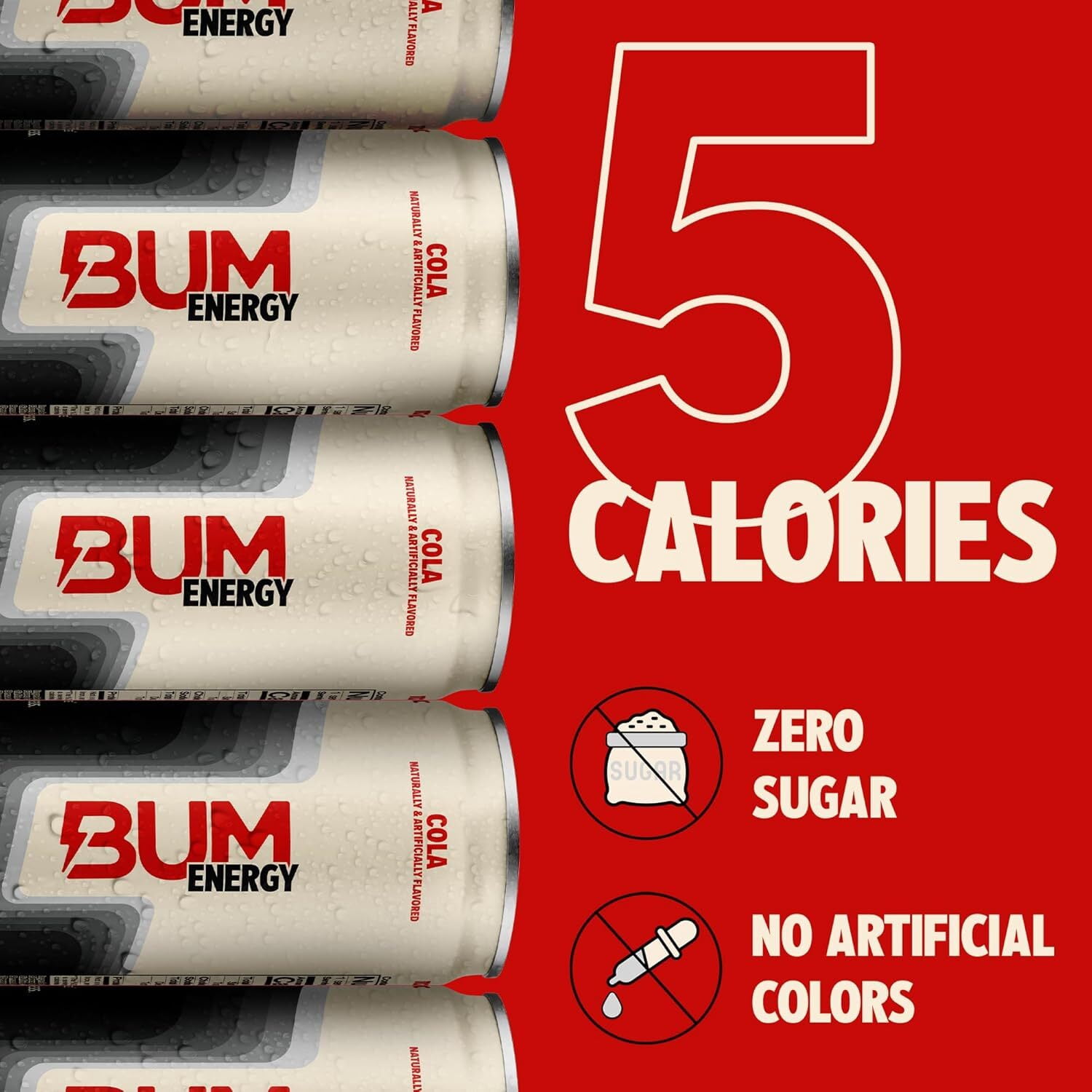 Bum Energy Cola Energy Drink, 112 mg Natural Caffeine, 12 fl oz