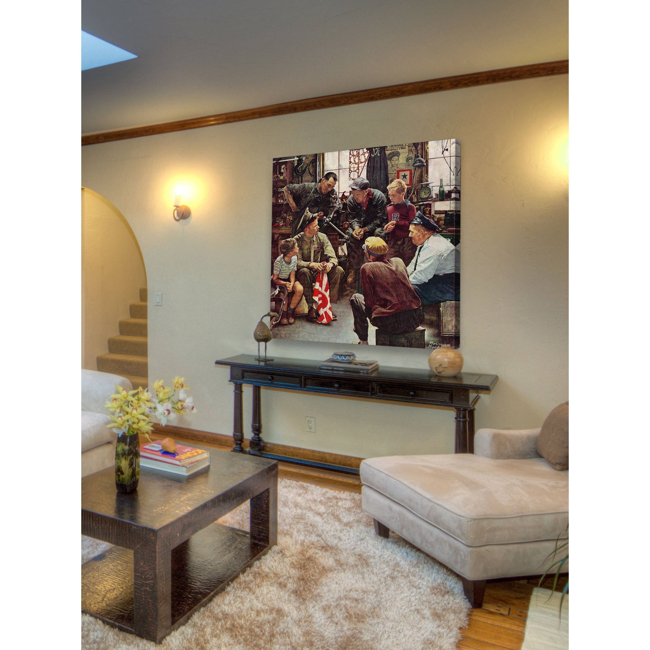 Marmont Hill "Homecoming Marine" by Norman Rockwell Painting Print on Canvas