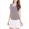 thumbnail image 4 of VLOOCKLW Women's Modal Built-in Bra Padded Active Camisole Short Sleeves Pajama Casual Tops T-Shirt, 4 of 9