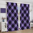 thumbnail image 5 of Plaid Curtains, Halloween Purple Black Buffalo Checked Pattern Window Treatments, Rod Pocket Thermal Insulated Drapes 2 Panel Sets for Bedroom Living Room, 42" W X 54" L, 5 of 8