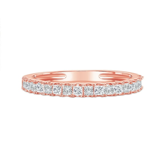 0.285 ctw Wedding Band for Women - 18K Rose Gold Moissanite Stackable Eternity Ring