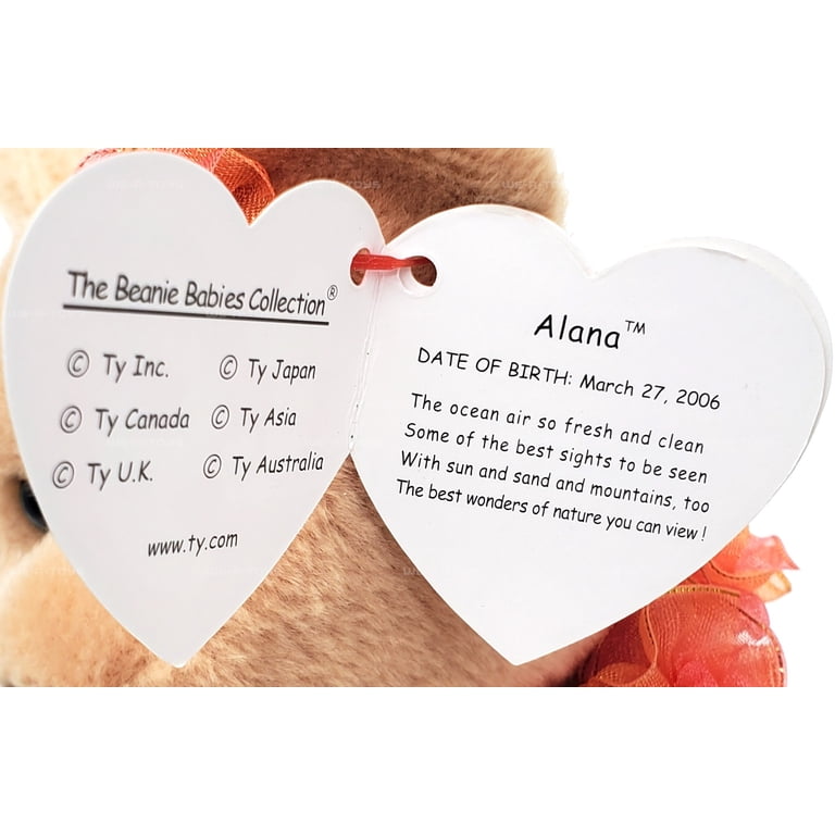 Ty Beanie Babies Collection: Alana the Bear Stuffed Toy, MWMT's