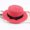 2Watermelon Red, variant on Venzia Women Woven Straw Bowler Hat Rolled Brim Solid Color Sun Hat Uv Protection Summer Bucket Hat Hot Pink 头围57cm