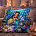 thumbnail image 6 of Underwater Mermaid Adventure Fantasy, Playful Coastal Landscape Scene, Warm Flannel Blanket for Beach House and Living Room, Beach Lovers Housewarming Gift, Coastal Home Decor, 6 of 9