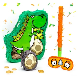 Dinosaur Pinata for Boys Birthday Party Supplies, Fun Dino Decorations,  Green (Small, 13.8 x 3.0 x 13.5 in)