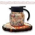 thumbnail image 2 of Vintage Floral Pattern Teapot – Built-In Infuse, 35 Oz(1000ml) Vintage Tea pot with Infuser, Stainless Steel Thermal Carafe with Lid for Hot Drinks (Green), 2 of 8