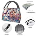 thumbnail image 4 of Disketp Vibrant Leopard In Flowers Bolsa Térmica Estampada, Bolsa Térmica Aislante para Almuerzo, Playa y Campamento, 4 of 6