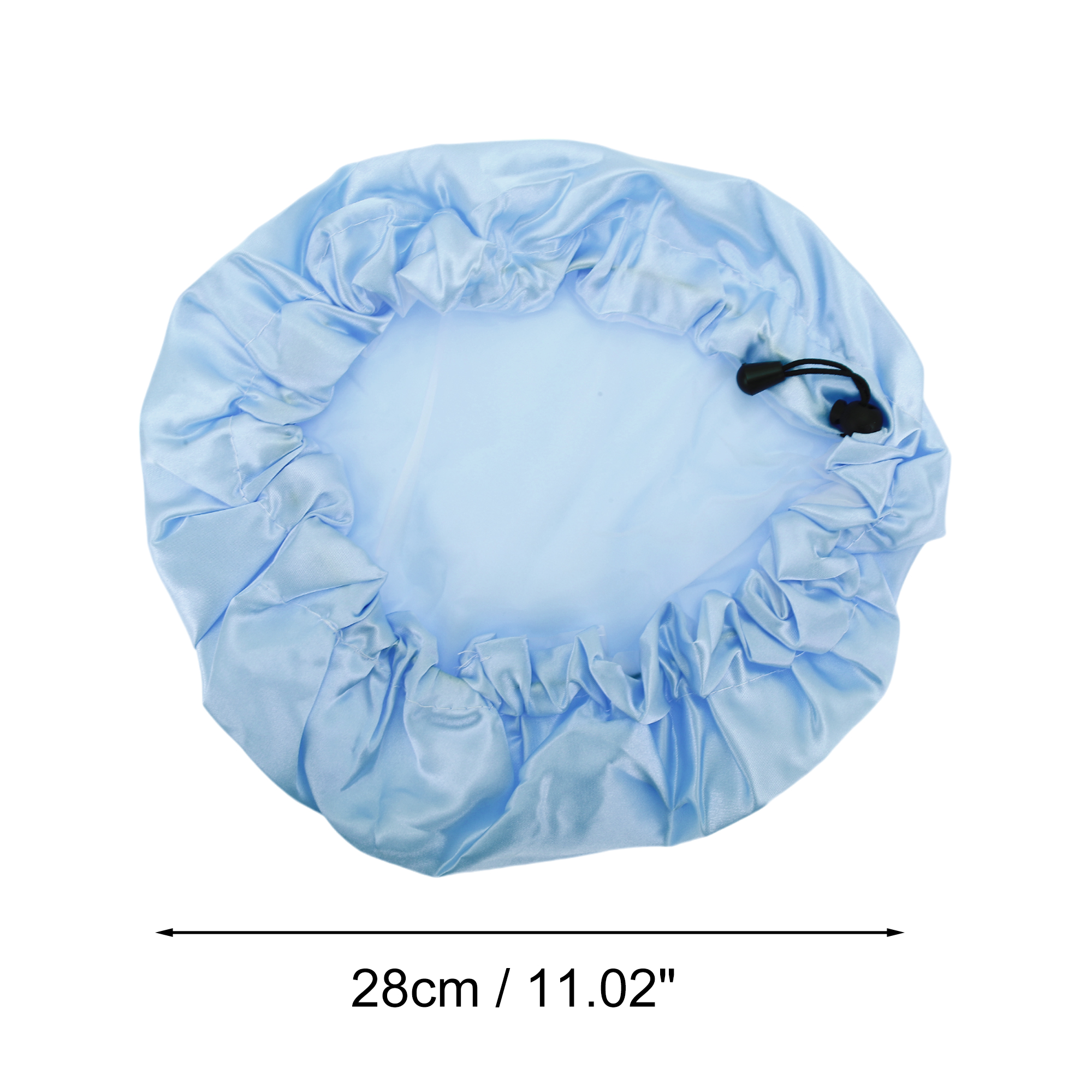 Unique Bargains Women's Adjustable Bath Cap for Bathroom 1 Pc Blue