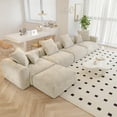 thumbnail image 2 of The Magic Home 4-Seater Convertible Modular L-Shaped Corduroy Sectional Sofa, Beige, 2 of 8