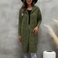 thumbnail image 2 of Arlun Aran Cardigan Sweaters for Women Oversized Cable Knit Open Front Hooded Cardigans Coats Solid Color Long Sweater Coats Fashion Winter Warm Outwear Green XXL, 2 of 5