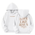 thumbnail image 2 of Child Girl Hoodies Jesus Loves You Hooded Sweatshirts Long Sleeve Graphic Hoodies Girls Casual Oversize Pullover Top Winter Clothes Clothes for Teen Girls 8-9 Years Trendy, 2 of 9